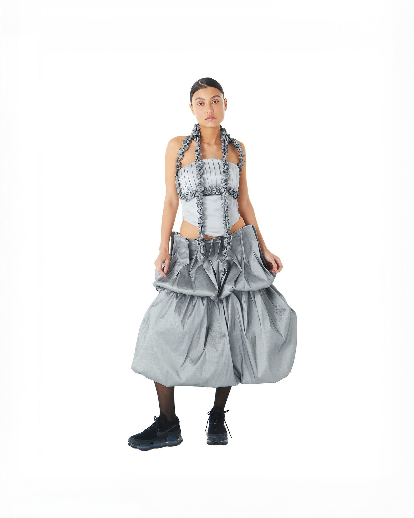 Silver Double Balloon Skirt